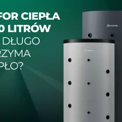 Bufor ciepła 1000l na ile wystarczy? Dwa cylindryczne bojlery, jeden jasnoszary, drugi ciemnoszary, z logo Kamen.