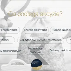 Węgiel i gaz, energia elektryczna, napoje alkoholowe, wyroby tytoniowe i inne produkty podlegają akcyzie.
