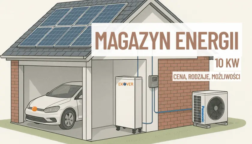 Magazyn energii 10 kW na ile wystarczy? Dom z panelami słonecznymi, samochodem elektrycznym i magazynem energii.