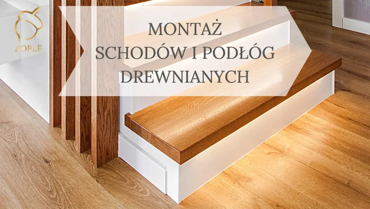 Eleganckie schody drewniane z podświetleniem, idealne do każdego wnętrza. Montaż schodów i podłóg drewnianych.